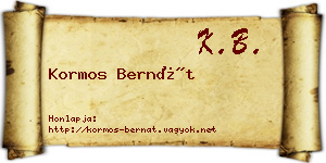 Kormos Bernát névjegykártya